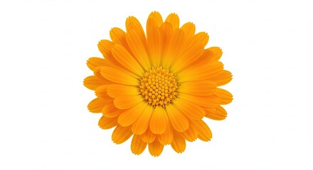 Bright Orange Calendula Flower Isolated on White Background.
