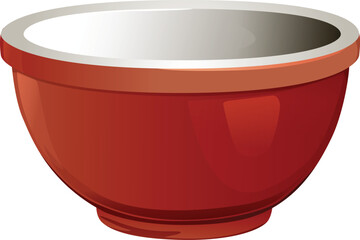 red ceramic bowl realistic style