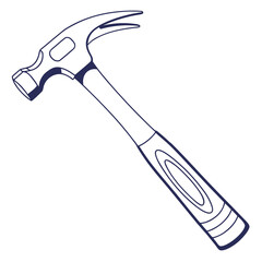 Vector art of claw hammer tool drawing
