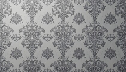 Elegant Gray Damask Floral Pattern Background – Luxury Vintage Ornamental Wallpaper Texture for Interior Design, Digital Printing, Fabric, and Decorative Use
