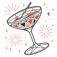 Vector art of geometric cocktail