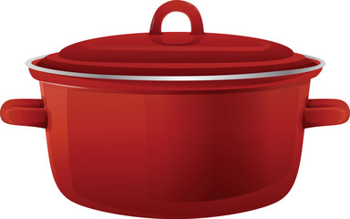 red cookware pot realistic style