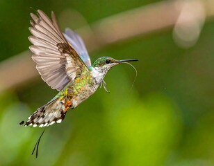 Hummingbird in Flight, Vibrant Colors, Nature, Wildlife, Beautiful.