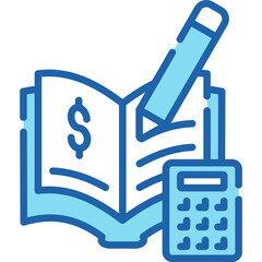 Obraz premium Ledger Accounting Book Lineal Color Blue Icon