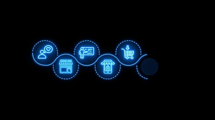 Seamless customer experience concept. providing personalized support throughout the customer journey from product discovery to purchase and engagement, featuring digital icon glowing animation. - Powered by Adobe