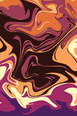 Liquid marble art in deep purple burgundy and warm autumn. Modern contemporary digital art illustration design background.