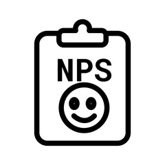 NPS Report Line Icon of Net Promoter Score Icon Set