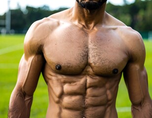 Close-up of muscular torso outdoors (1)