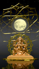 Lord Ganesha Illuminated In Festival