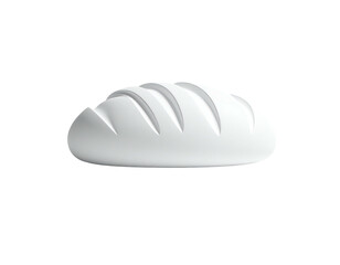 Rendered loaf of bread, white and smooth, with defined ridges against black