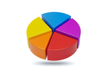 Obraz premium 3d pie chart icon isolated on white and white background
