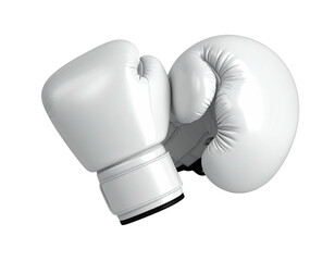 Two white boxing gloves, one resting on the other against a black background