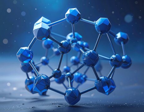 Complex blue polyhedral molecular network