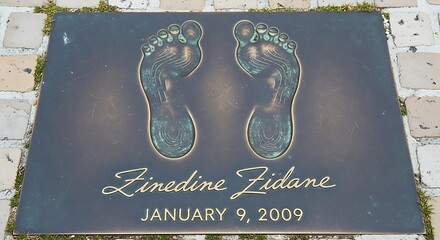 Zinedine Zidane Footprints Walk of Fame January 9 2009.