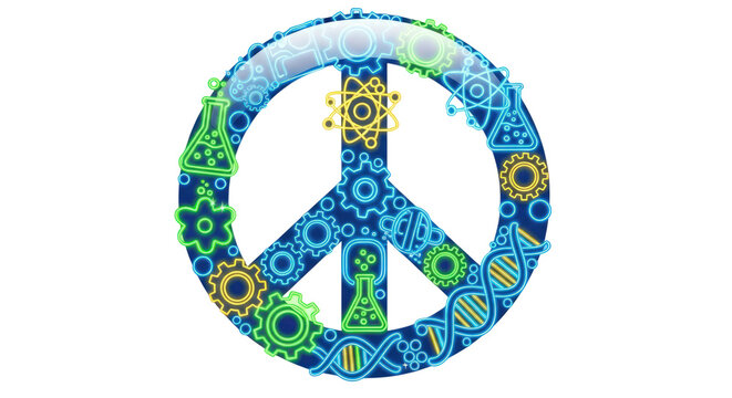 Science for peace symbol isolated on a transparent background
