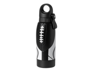 Football Water Bottle with Sports Gear Flat Lay
