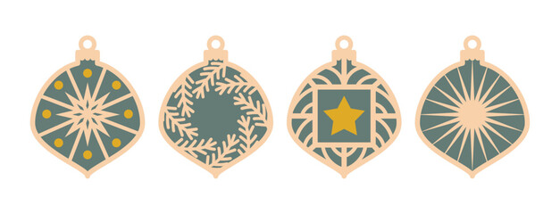 Christmas elements decoration laser cut