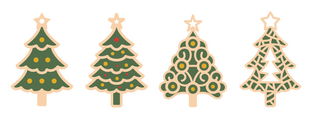 Christmas elements decoration laser cut
