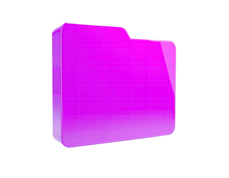 3D rendered shiny magenta file folder isolated on a black background