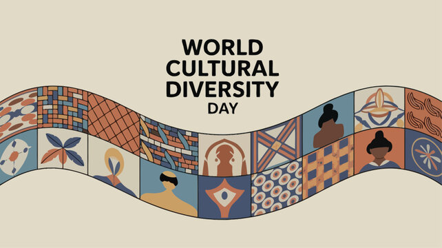 Colorful Mosaic World Cultural Diversity Day Illustration