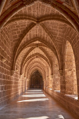 The majesty of the Gothic arches in the cloister of the Monasterio de Piedra, an architectural gem of Aragon