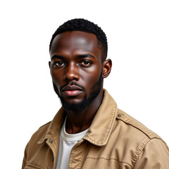 Portrait of a confident young man urban setting photography natural light close-up modern style
