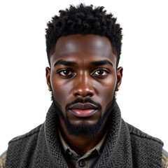 Portrait of a young black man urban setting photography close-up natural light youthful expression