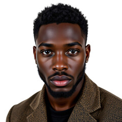 Portrait of a confident young man urban setting photography studio environment close-up view empowering concept