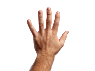 Human hand with fingers spread against black background skin flesh, Isolated, Png Transparent Background