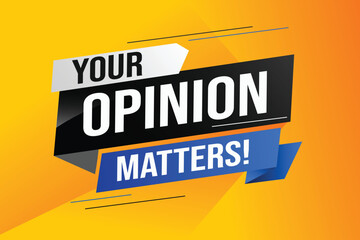 Your opinion matters word vector illustration lines 3d style for social media landing page, template, ui, web, mobile app, poster, banner, flyer, background, gift card, coupon, label, wallpaper 