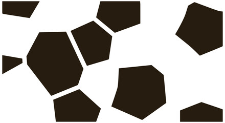 Abstract geometric pattern with irregular dark shapes and white space