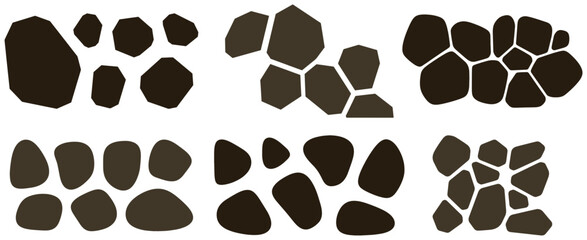 Dynamic mosaic patterns offer modern, organic abstract shapes for creative design projects