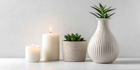 white candle in a vase