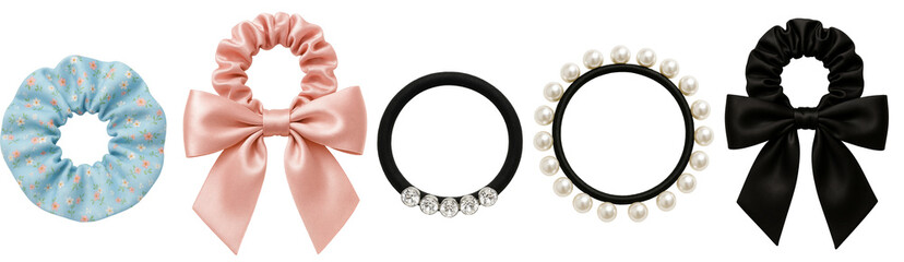 Elegant Hair Scrunchies and Decorative Hair Ties Set
