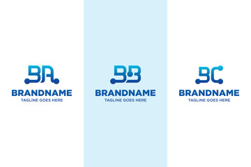 Letters BA BB BC Technology Logo, symbolizing innovation, digital growth, and connectivity