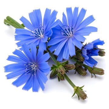 Close-up of vibrant blue chicory flowers (1)