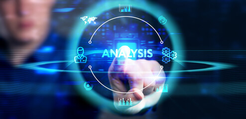 Analytics Big Data analysis Business intelligence internet and modern technology concept on virtual...