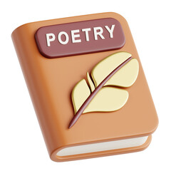 3D illustration Hardbound Poetry Book