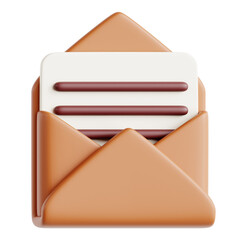 3D illustration Letter and Envelope