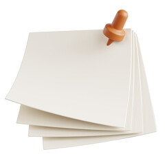 3D illustration Sticky Notes Stack