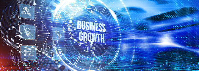 Business growth. Development and growth concept. 3d illustration
