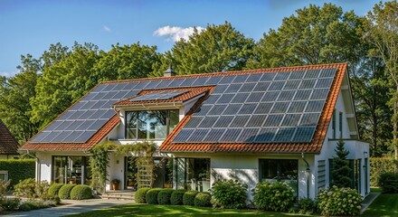 Modern Eco-Friendly Home with Solar Panels
