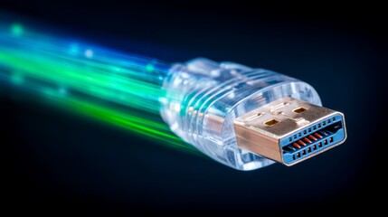 Usb cable close up view essential data transfer connector detailed view of usb cable vital for device connectivity