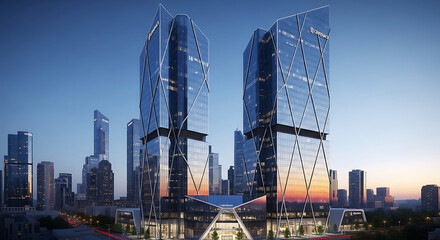 Corporate Modern Architecture Glass Office Skyscraper