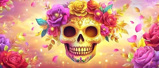 Sugar Skull for Day of the Dead Mexico holiday 2024