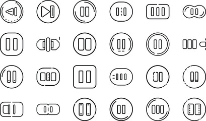 Bundle Minimal Line Icon Of A Pause Button Eps 4