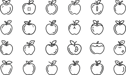 Bundle Minimal Line Icon Of An Apple Eps 22