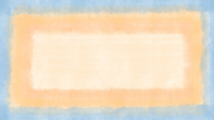 Abstract colorful water blush paint frame background with blue, orange, yellow colors	
