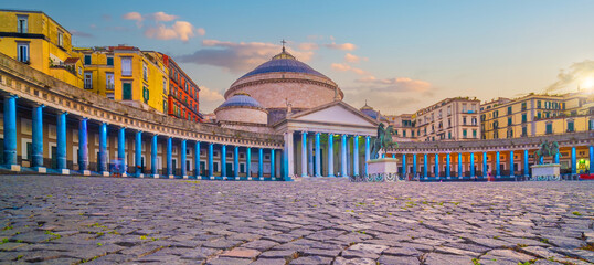 Downtown Naples city skyline, cityscape of  Italy