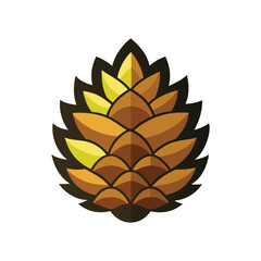 Pine Cone Icon | Flat Winter and Christmas Decoration Symbol